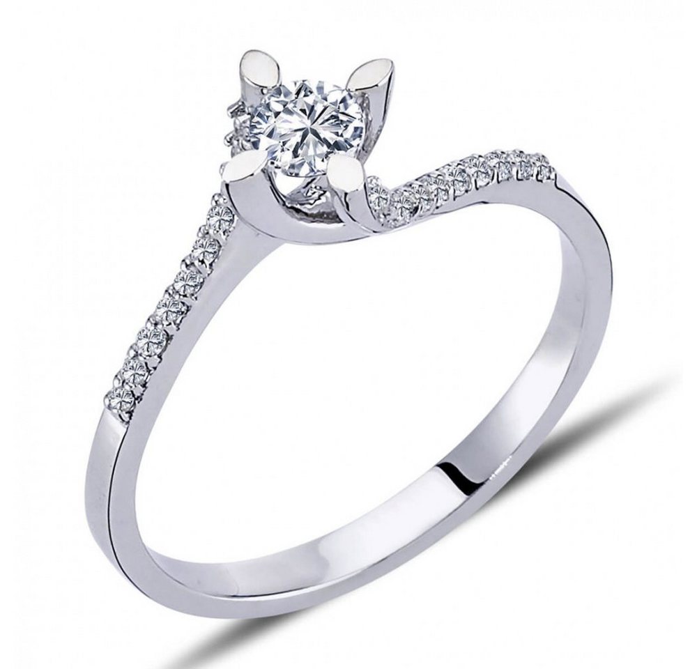 EinStein Diamant Diamantring 0,30 Carat Diamant Solitär Ring Antragsring 14 Karat Weißgold von EinStein Diamant