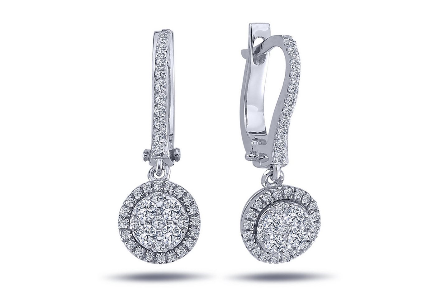 EinStein Diamant Paar Ohrhänger, Diamant Ohrhänger Licht der Sonne Brillant-Schliff Weißgold von EinStein Diamant