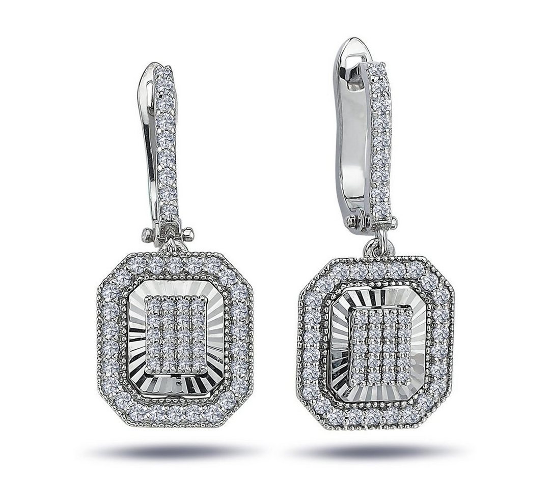 EinStein Diamant Paar Ohrhänger Diamanten Brillant Schliff Ohrringe Ohrhänger 14 Karat 585'er Weißgold von EinStein Diamant