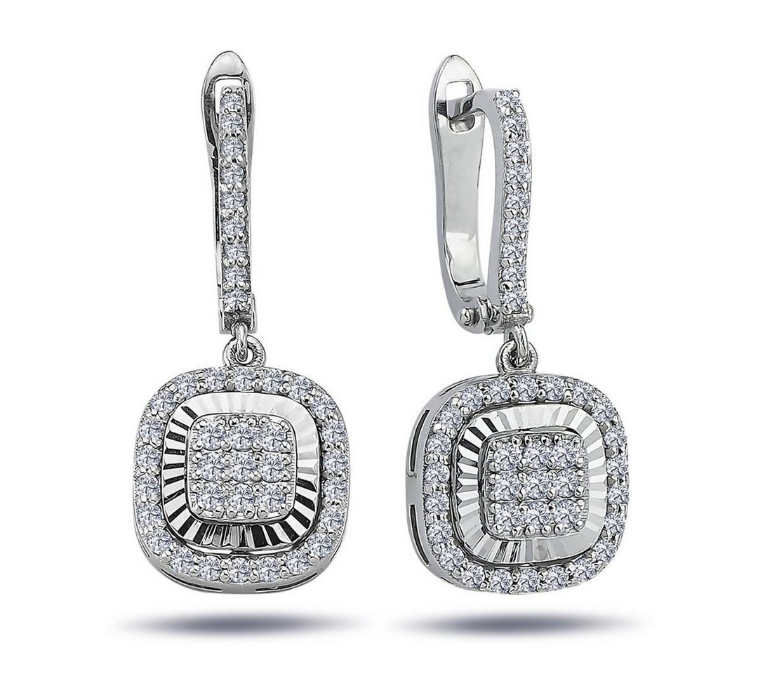 EinStein Diamant Paar Ohrhänger Diamanten Brillant Schliff Ohrringe Ohrhänger 14 Karat 585'er Weißgold von EinStein Diamant