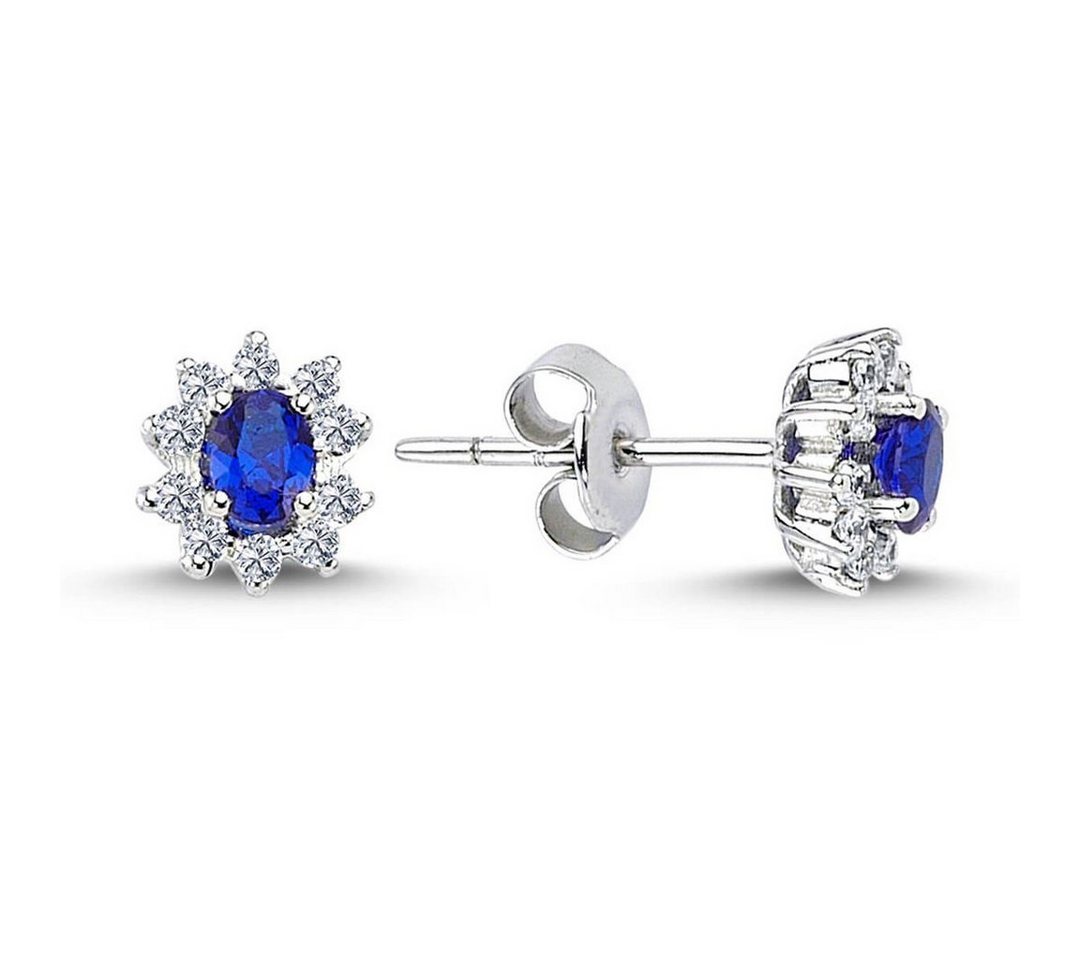 EinStein Diamant Paar Ohrhänger Entourage Diamant Oval Saphir Ohrringe 14 Karat Weißgold, Diamant Ohrhänger EinStein Diamant Paar Ohrhänger Entourage Diamant Oval Saphir Ohrringe 14 Karat Weißgold, Diamant Ohrhänger von EinStein Diamant