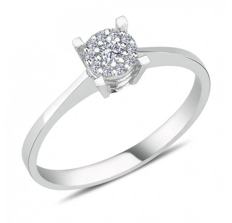 EinStein Diamant Verlobungsring 0,50 Carat Solitär Effect Diamant Ring 8 Karat Weißgold von EinStein Diamant