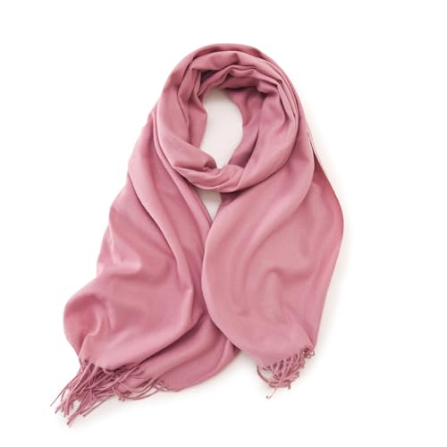 Einaily Schal Damen Warm Herbst Winter unifarben Baumwolle mit quasten/fransen, 30+ Farben Pashmina Schals und Tücher XXL Stola übergroßer Halstuch Schultertuch Herbstschal Winterschal Scarf Poncho von Einaily