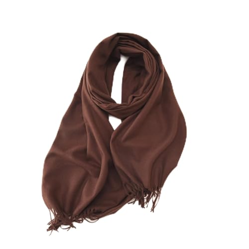 Einaily Schal Damen Warm Herbst Winter unifarben Baumwolle mit quasten/fransen, 30+ Farben Pashmina Schals und Tücher XXL Stola übergroßer Halstuch Schultertuch Herbstschal Winterschal Scarf Poncho von Einaily