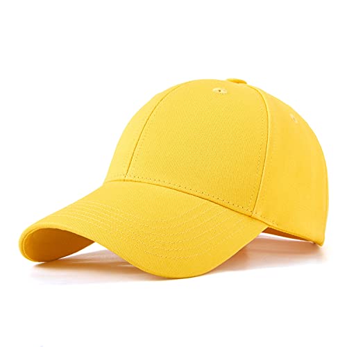 Einaily Unisex Kappe Mütze für Herren, Damen Kappe Outdoor Baseball Cap Verstellbar Erwachsenen Mütze Casual Cool Mode Baseballmütze Flat Hüte atmungsaktive Mütze Hut Cap (Gelb) von Einaily