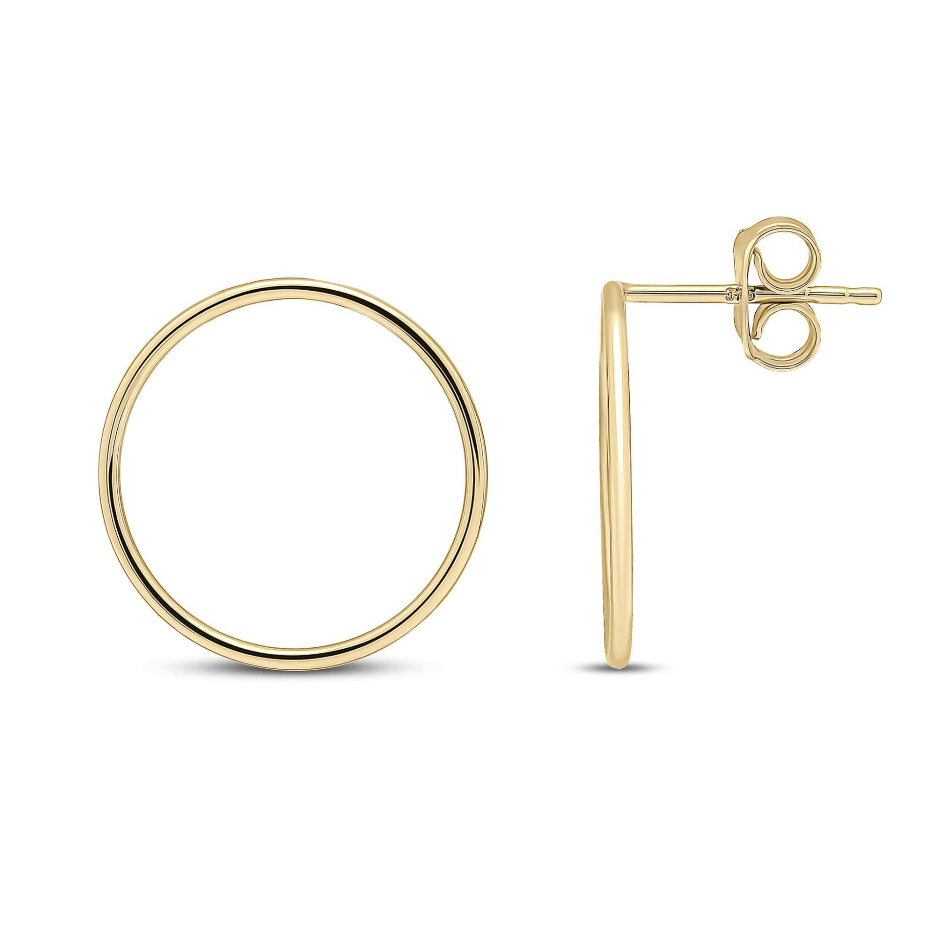 9 Karat Gelbgold Offene Kreis Ohrstecker 9 Karat Gelbgold Offene Kreis Ohrstecker von EinatsBoutique
