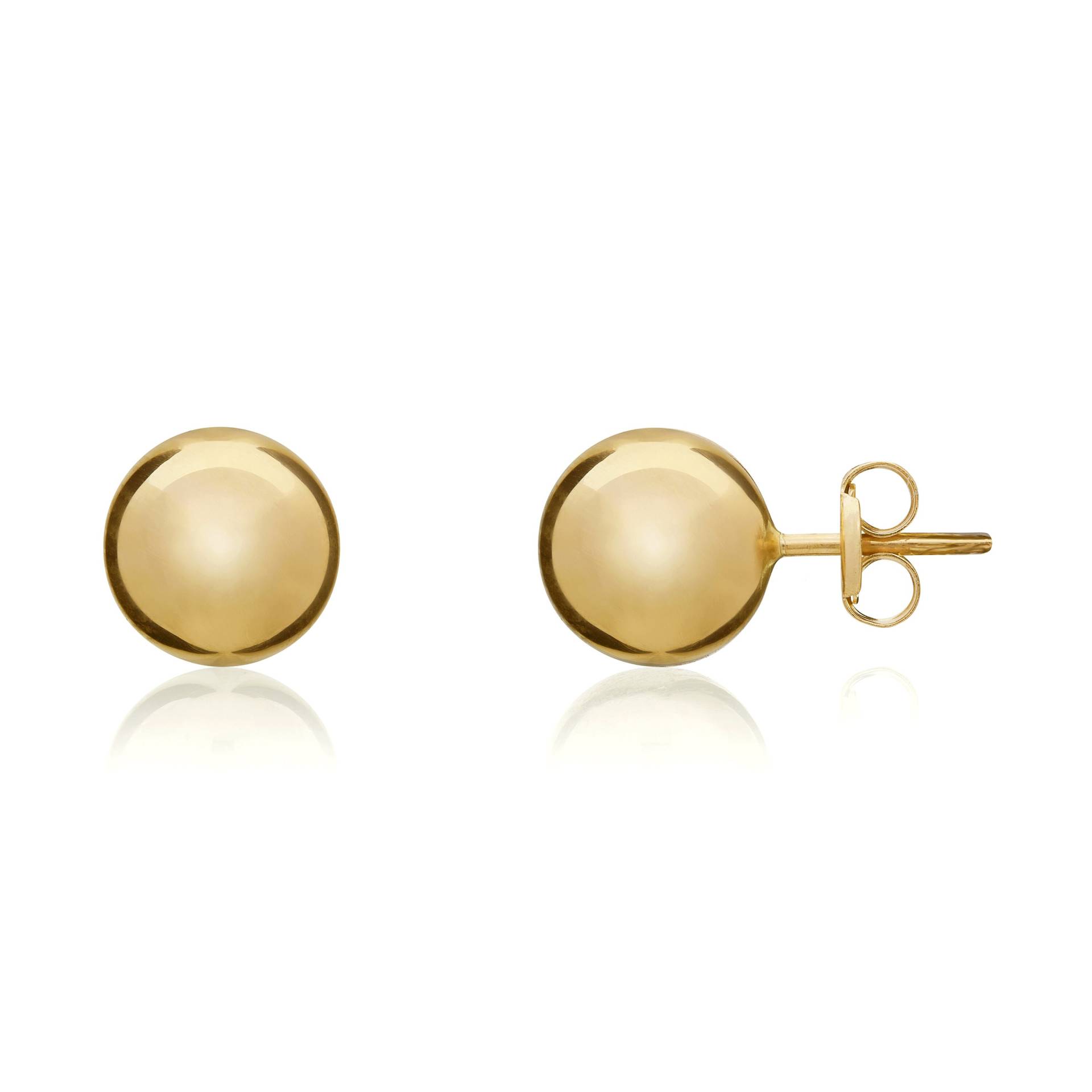 9 Karat Gelbgold Polierte Kugel-Ohrstecker, 8 Mm 9 Karat Gelbgold Polierte Kugel-Ohrstecker, 8 Mm von EinatsBoutique