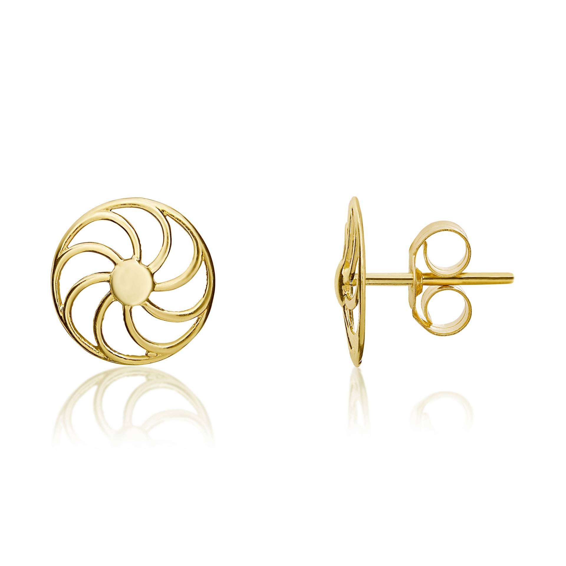 9 Karat Gelbgold "Wagenrad' Ohrstecker 9 Karat Gelbgold "Wagenrad' Ohrstecker von EinatsBoutique
