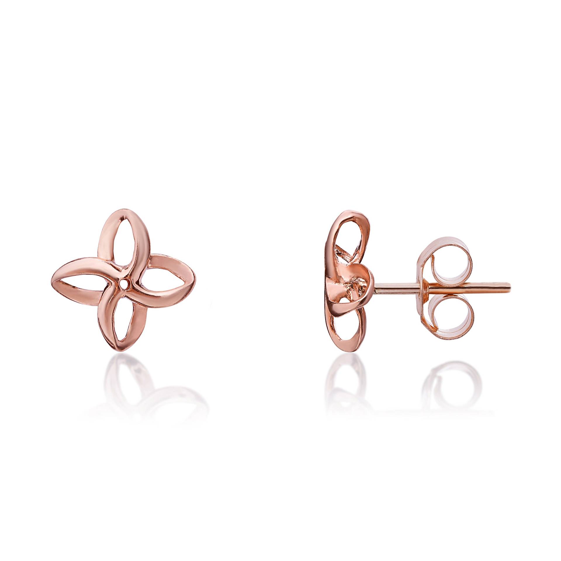 9 Karat Rosegold Einfache Blumen Ohrstecker 9 Karat Rosegold Einfache Blumen Ohrstecker von EinatsBoutique