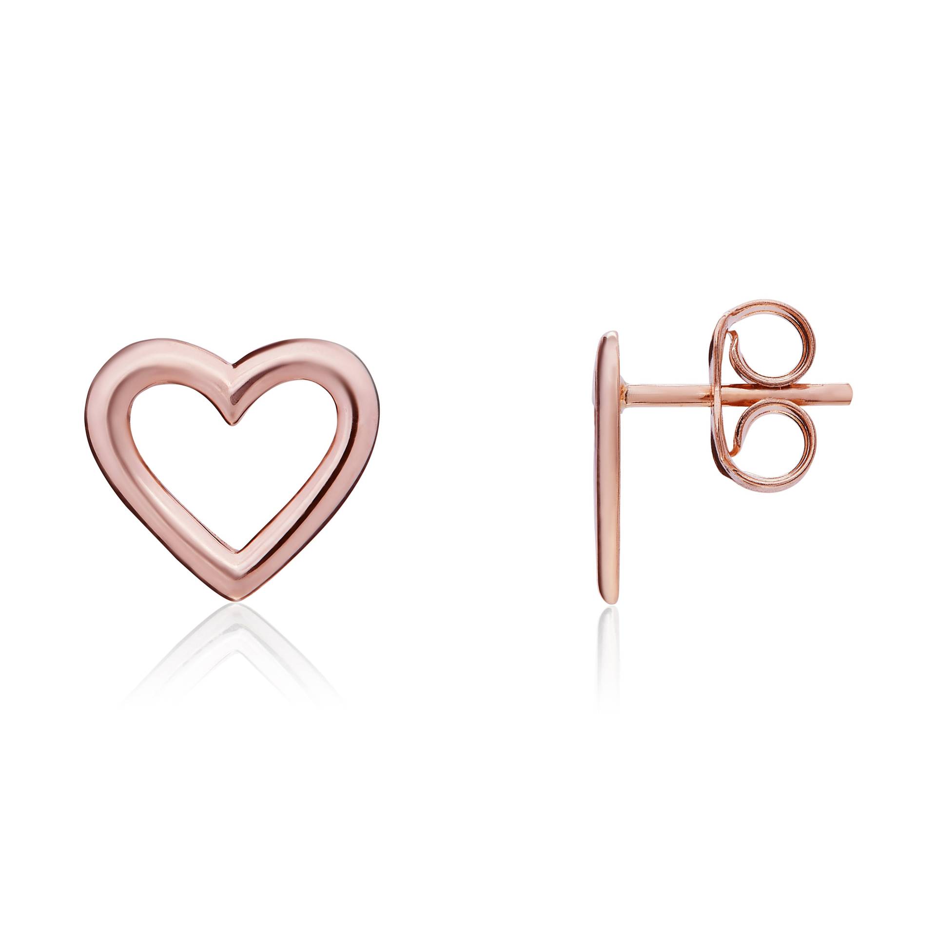 9 Karat Rosegold Offene Herz Ohrstecker 9 Karat Rosegold Offene Herz Ohrstecker von EinatsBoutique