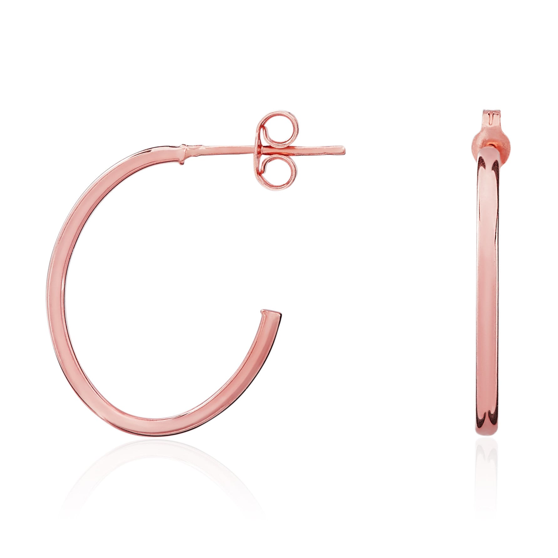 9 Karat Rosegold Oval Peg & Spiral Hoop Ohrringe 9 Karat Rosegold Oval Peg & Spiral Hoop Ohrringe von EinatsBoutique