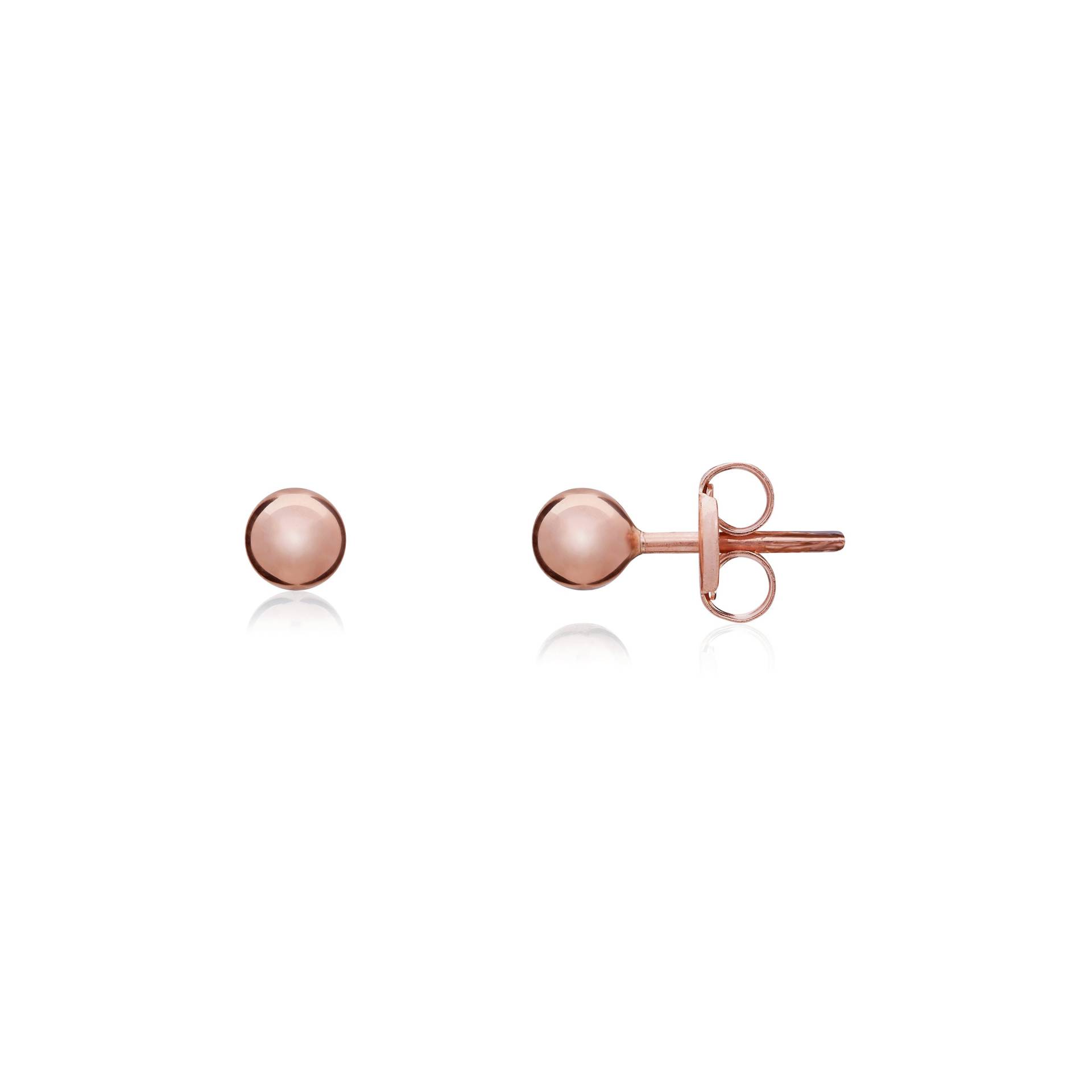 9 Karat Rosegold Polierte Ball Ohrstecker, 3 Mm 9 Karat Rosegold Polierte Ball Ohrstecker, 3 Mm von EinatsBoutique