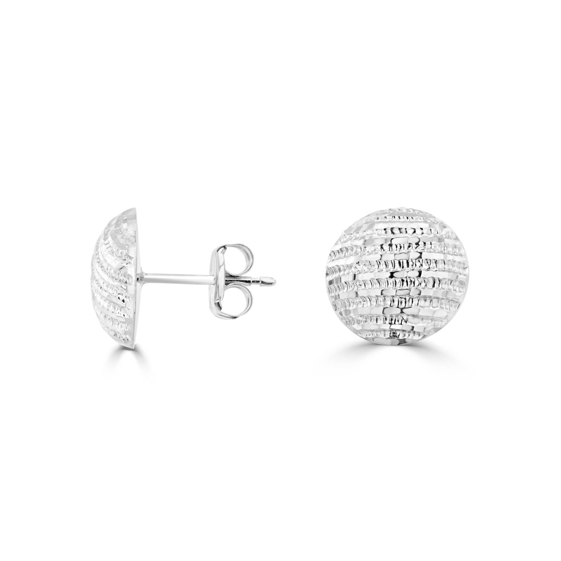 9 Karat Weißgold Geriffelte Kuppel Design Ohrstecker 9 Karat Weißgold Geriffelte Kuppel Design Ohrstecker von EinatsBoutique