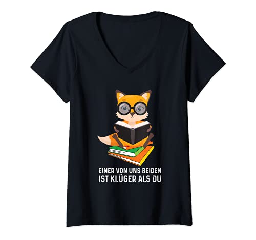 Damen Einer Von Uns Beiden Ist Klüger Als Du Klugscheisser Spruch T-Shirt mit V-Ausschnitt Damen Einer Von Uns Beiden Ist Klüger Als Du Klugscheisser Spruch T-Shirt mit V-Ausschnitt von Einer Von Uns Beiden Ist Klüger Als Du Geschenke