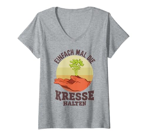 Damen Halten Sie einfach die Kresse T-Shirt mit V-Ausschnitt Damen Halten Sie einfach die Kresse T-Shirt mit V-Ausschnitt von Einfach Mal Die Kresse Halten
