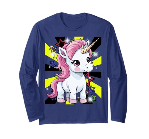 Einhorn Einhörner Pferd 60er Pferde Mädchen Fabeltier Retro Langarmshirt Einhorn Einhörner Pferd 60er Pferde Mädchen Fabeltier Retro Langarmshirt von Einhörner Pferde Märchen Pferd Schloss