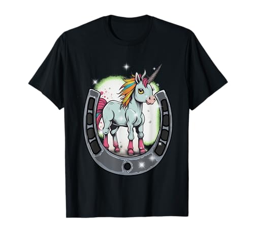 Einhorn Pferd Pferde Mädchen Einhörner Kinder Hufeisen T-Shirt von Einhorn Einhörner Fabeltier