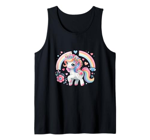 Kinder Einhorn Fabelwesen Pferde Mädchen Regenbogen Tank Top von Einhorn Einhörner Fabeltier