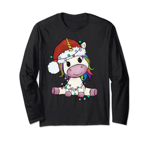 Einhorn Weihnachtspullover Weihnachten Herren Damen Kinder Langarmshirt von Einhorn Einhörner Pullover Weihnachten niedlich