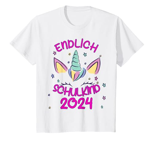 Kinder Endlich Schulkind Mädchen Einhorn Schulanfang 2024 T-Shirt Kinder Endlich Schulkind Mädchen Einhorn Schulanfang 2024 T-Shirt von Einhorn Einschulung Schule Schulkind Designs