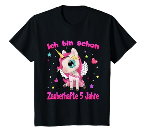 Geburtstag Einhorn Mädchen Geburtstagsshirt Ich bin 5 Jahre T-Shirt von Einhorn Geburtstag Mädchen T-Shirts von Bday24