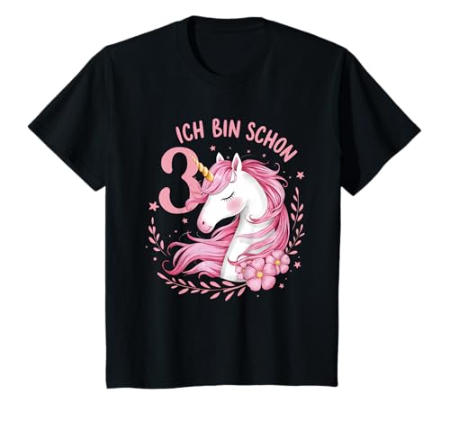 3. Geburtstag Mädchen Pferd 3 Jahre Einhorn Geburtstags T-Shirt von Einhorn Geburtstag Kindergeburtstag Geschenk Pferd