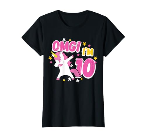 10. Geburtstag Einhorn süßes 10 Jahre alt Mädchen Geschenk T-Shirt von Einhorn Geburtstag Mädchen süße Geschenkideen