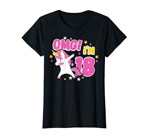 Damen 18. Geburtstag Mädchen süßes Einhorn Geschenk 18 Jahre alt T-Shirt von Einhorn Geburtstag Mädchen süße Geschenkideen