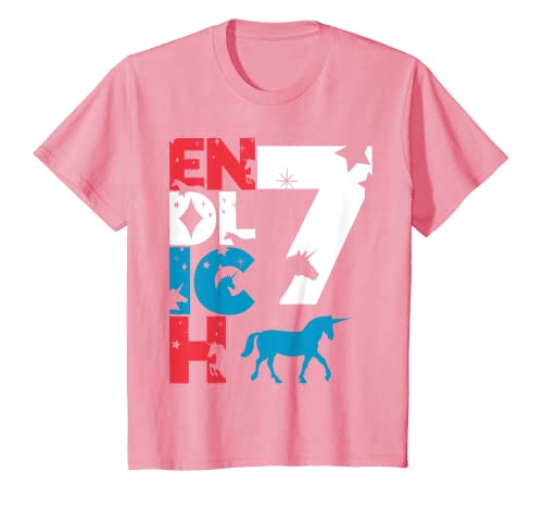 Kinder Endlich 7, Einhorn Fan siebter Geburtstag Mädchen T-Shirt Kinder Endlich 7, Einhorn Fan siebter Geburtstag Mädchen T-Shirt von Einhorn Geburtstagsshirts für Mädchen Design