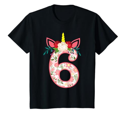 6. Geburtstag Einhorn Mädchen 6 Jahre Einhorn Geschenk T-Shirt von Einhorn Geburtstagsshirts & Geschenkideen