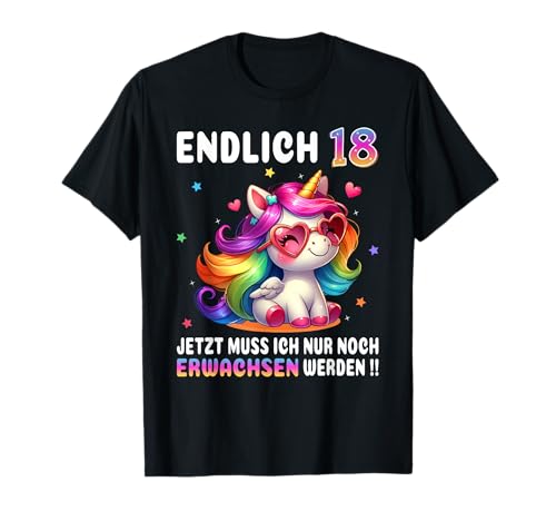 18 Geburtstag Mädchen Party Outfit 18 Jahre Alt Einhorn Deko T-Shirt von Einhorn Geschenke Party Outfit Geburtstag T-Shirts