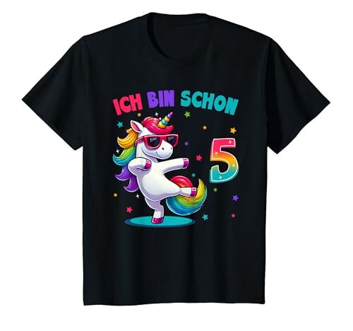 Kinder 5 Geburtstag Junge Mädchen 5 Jahre Alt Einhorn Geschenke T-Shirt von Einhorn Geschenke Zum Geburtstag