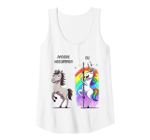 Damen Lustiges Einhorn Hebamme Geschenk Humor Regenbogen Tank Top Damen Lustiges Einhorn Hebamme Geschenk Humor Regenbogen Tank Top von Einhorn Hebammen mit Humor und Regenbogen Power
