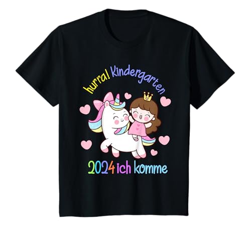 Kinder Einhorn Mädchen Kindergarten Kind 2024 T-Shirt von Einhorn Kindergarten Mädchen 2024