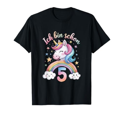 Ich bin schon 5 - Schönes Mädchen Geburtstag T-Shirt Ich bin schon 5 - Schönes Mädchen Geburtstag T-Shirt von Einhorn Mädchen 5. Geburtstag