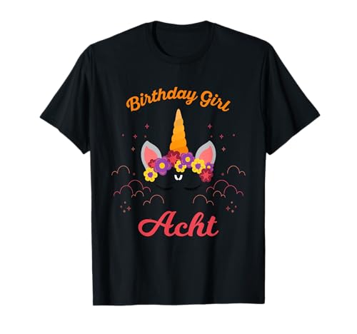 Kinder Einhorn 8. Geburtstag Mädchen 8 Jahre Alt T-Shirt von Einhorn Mädchen Geburtstag Shirts