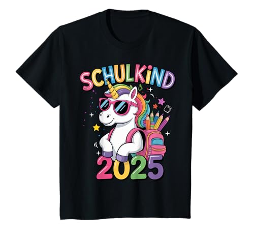 Schulkind 2025 Mädchen Einhorn Einschulung Mädchen T-Shirt von Einhorn Mädchen Schulkind 2025 Einschulung 2025