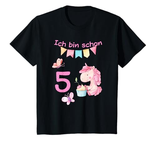 Mädchen Ich bin 5 Jahre alt 5. Geburtstag Einhorn T-Shirt von Einhorn Mädchen Shirts zum 5. Geburtstag