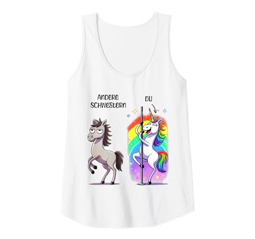 Damen Andere Schwestern Du Einhorn mit Regenbogen Humor Tank Top Damen Andere Schwestern Du Einhorn mit Regenbogen Humor Tank Top von Einhorn Schwester Spaß
