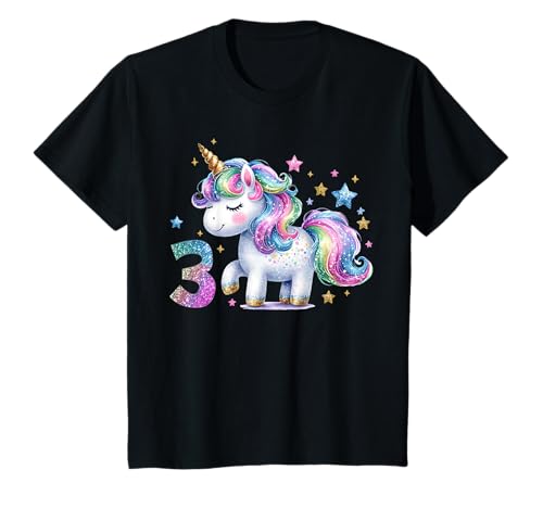 3 Geburtstag Mädchen Geschenke 3 Jahre Alt Einhorn Outfit T-Shirt von Einhorn T-Shirt Geschenke Mädchen Geburtstag