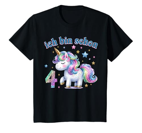 4 Geburtstag Mädchen Geschenke 4 Jahre Alt Einhorn Deko T-Shirt von Einhorn T-Shirt Geschenke Mädchen Geburtstag