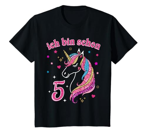 Kinder 5 Geburtstag Mädchen Ich bin schon 5 Jahre alt Einhorn T-Shirt von Einhorn T-Shirt Geschenke für Mädchen