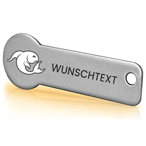Einkaufswagenlöser ® Personalisiert mit Sternzeichen/Personalisierter Schlüsselanhänger mit Gravur & Schlüsselfundservice/Einkaufschip zum Rausziehen/Entriegler für Einkaufswagen - Fische von Einkaufswagenlöser