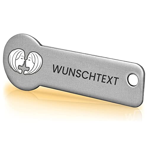 Einkaufswagenlöser ® Personalisiert mit Sternzeichen/Personalisierter Schlüsselanhänger mit Gravur & Schlüsselfundservice/Einkaufschip zum Rausziehen/Entriegler für Einkaufswagen - Zwilling von Einkaufswagenlöser