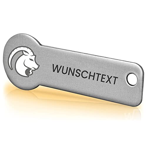 Einkaufswagenlöser ® Personalisiert mit Sternzeichen/Personalisierter Schlüsselanhänger mit Gravur & Schlüsselfundservice/Einkaufschip zum Rausziehen/Entriegler für Einkaufswagen von Einkaufswagenlöser