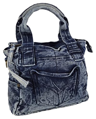 Einkaufszauber Designer Handtasche Echte Jeans Dunkelblau von Einkaufszauber