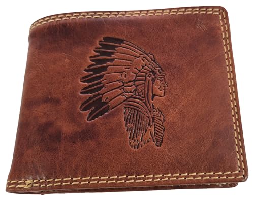 Einkaufszauber Echt Leder Western Geldbeutel Indianer von Einkaufszauber