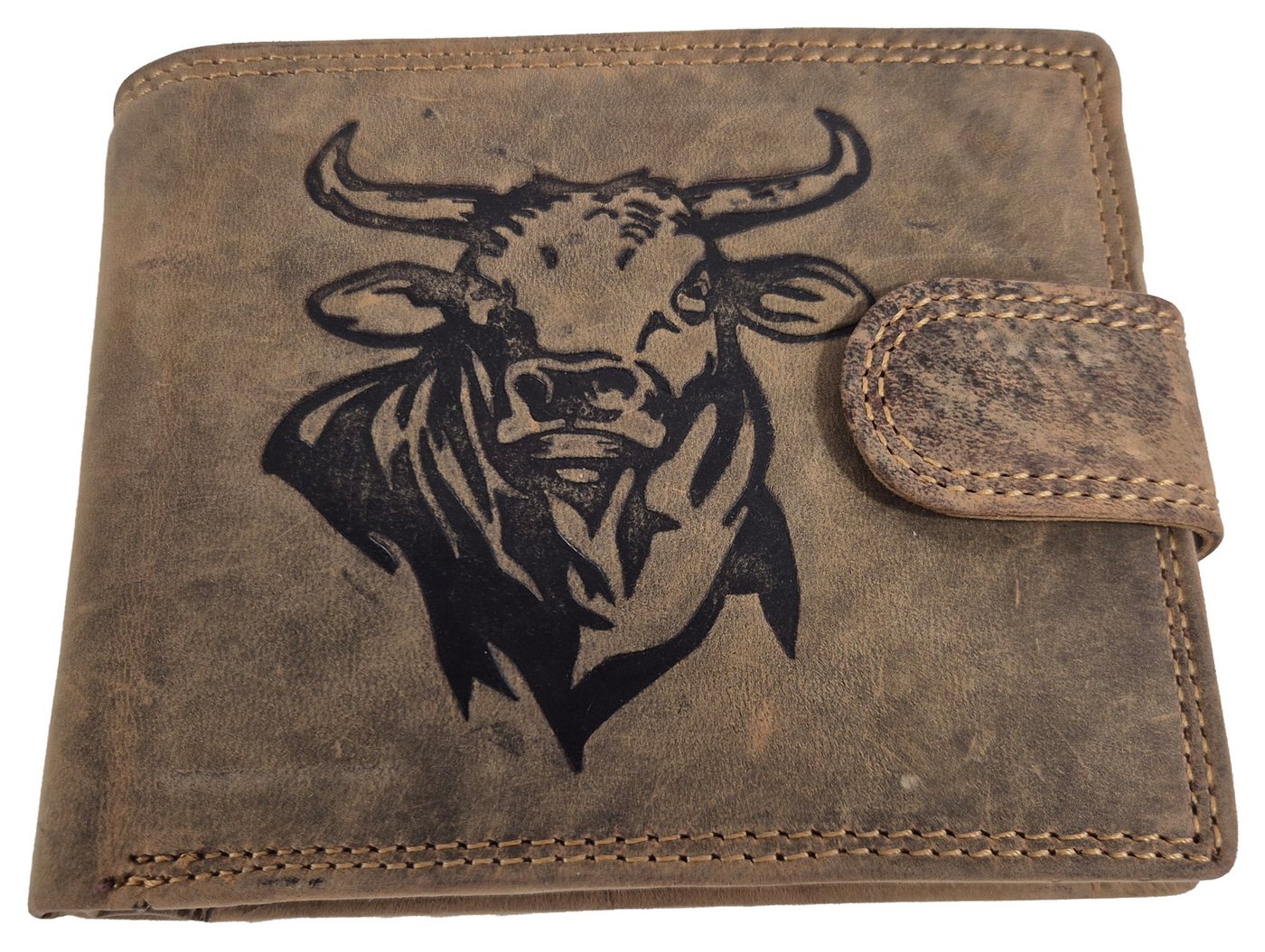 Einkaufszauber Geldbörse Echt Büffel-Leder Geldbeutel Sternzeichen Stier (mit Geschenkverpackung), Sternzeichen Stier von Einkaufszauber