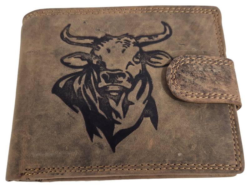 Einkaufszauber Geldbörse Echt Büffel-Leder Geldbeutel Sternzeichen Stier (mit Geschenkverpackung), Sternzeichen Stier von Einkaufszauber