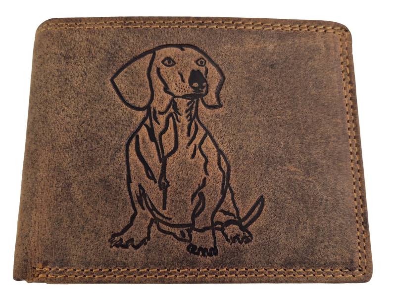 Einkaufszauber Geldbörse Echt Leder Herren Geldbeutel Dackel, Echtes Büffelleder Einkaufszauber Geldbörse Echt Leder Herren Geldbeutel Dackel, Echtes Büffelleder von Einkaufszauber
